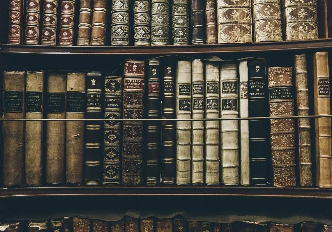 Old Books on a Shelf